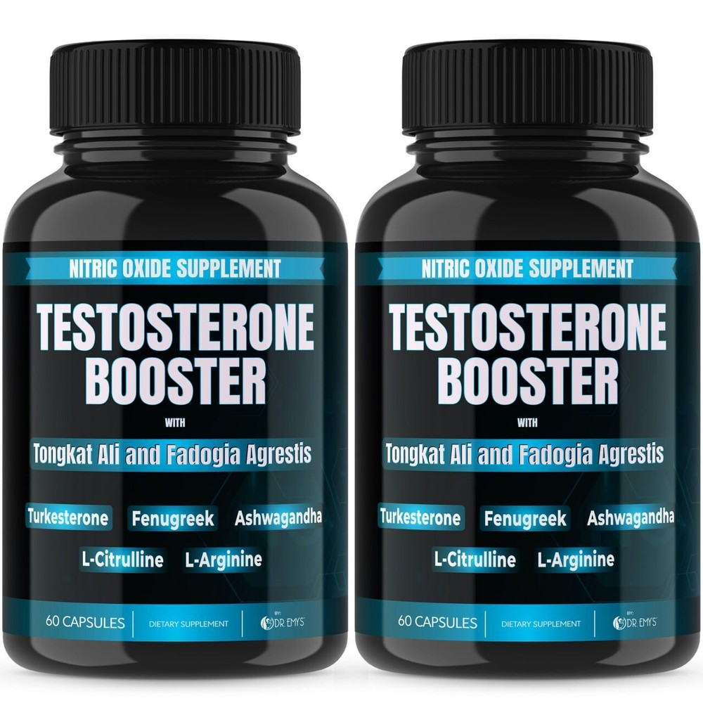 (2 Pack) Testosterone Supplement Booster Capsules Blood Flow Nitric Oxide