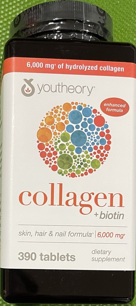 Youtheory Collagen+biotin Advanced Formula 6000 mg.(390 Tablets)
