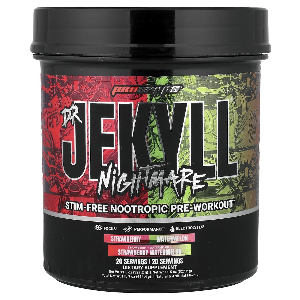 Dr. Jekyll Nightmare, Stim-Free Nootropic Pre-Workout, Strawberry Watermelon, 1