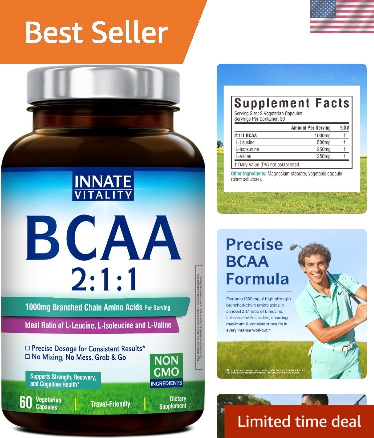 Clean BCAA Capsules 60 Count – 2:1:1 Amino Acid Ratio for Enhanced Performance
