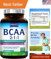 Clean BCAA Capsules 60 Count – 2:1:1 Amino Acid Ratio for Enhanced Performance