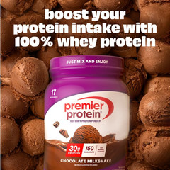 Premier Protein 100% Whey, Chocolate Milkshake, 30g, 24.5 oz