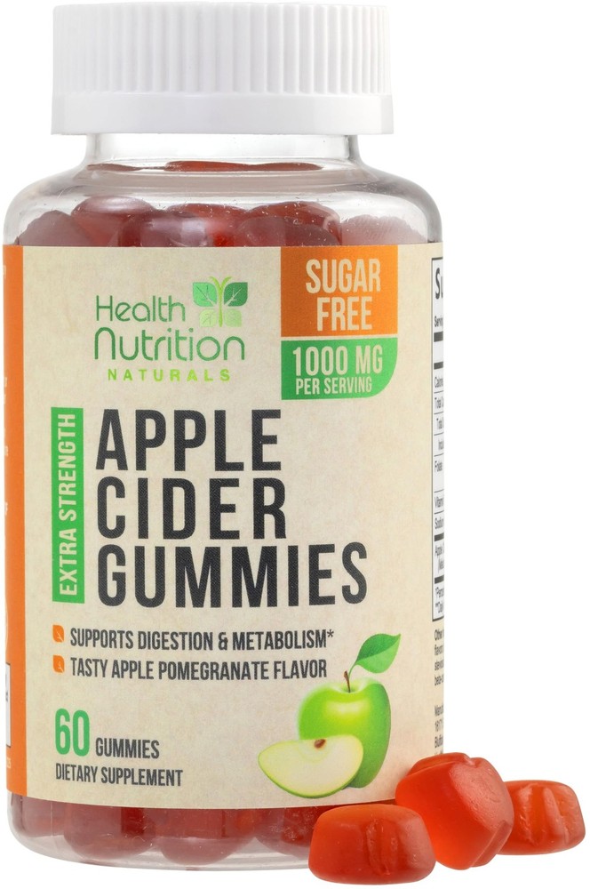 Apple Cider Vinegar Gummies Zero Sugar – Max Strength 60 Count (Pack of 1)