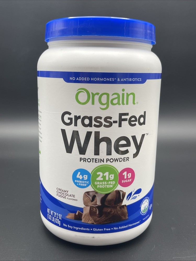 Orgain Grass Fed Whey Protein Powder Chocolate 21g Protein 20 serv. EXP 04/2026