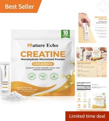 Clean Unflavored Creatine Monohydrate – 10 Convenient Single-Serve Packs,