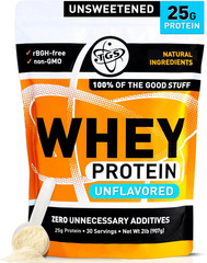 Whey Protein Powder Unflavored Unsweetened 2lb Soy Free Gluten Free Keto