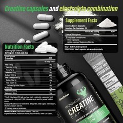 Creatine Capsules & Electrolytes Powder, 150 Creatine Capsules, (30 Servings)