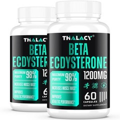 Thalacy 1200MG Beta Ecdysterone Supplement, 98% Maximum 60 Count (Pack of 2)