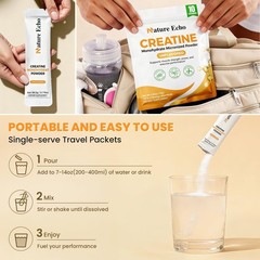 Creatine Monohydrate Micronized Powder – 10 Single-Serve Travel Packs 5g – Cl…