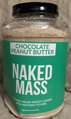Naked Nutrition Mass 8lb CHOCOLATE PEANUT BUTTER Vegan Weight Gainer 4/2028*Dent