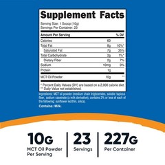 Nutricost Premium MCT Oil Powder .5LBS – Zero Net Carbs, Best for Keto, Ketosis
