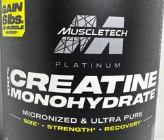 MuscleTech Platinum 100% Creatine Monohydrate Unflavored 400 g Exp 8/11/2028-US
