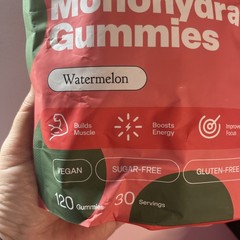 Vybrance Labs Creatine Monohydrate Gummies Watermelon 30 Servings Sugar-Free Gl…