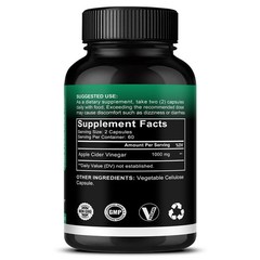 Apple Cider Vinegar Capsules 1000mg Supports Digestive Health 30-120 Pills Vegan