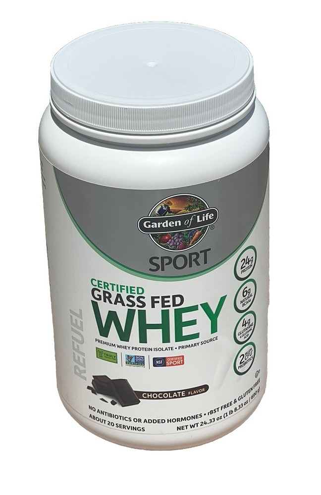 Garden of Life Sport Certified Grass Fed Whey Protein – Chocolate 9/2026 24.33oz