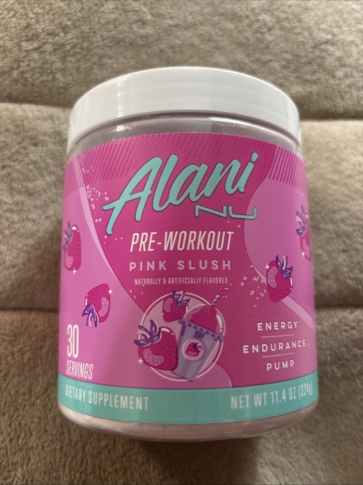 Alani Nu Pre Workout Powder Pink Slush, 30 Servings, 11.4 Oz. Exp 02/2028