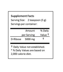 NuSci 100% Pure D-Ribose powder 500g(1.1 lb) energy well-being sport