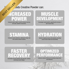 HEARTHY FOODS Creatine Monohydrate Micronized Powder 500G Unflavored 100 Serving