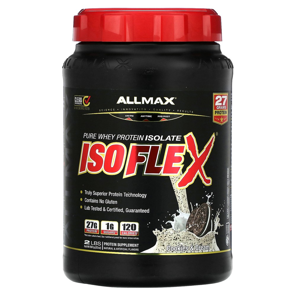 Isoflex, 100% Pure Whey Protein Isolate, Cookies & Cream, 2 lbs (907 g)