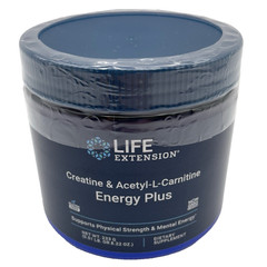 Creatine + Acetyl-L-Carnitine Energy Plus Life Extension 5000 mg Ex 10/26 Sealed