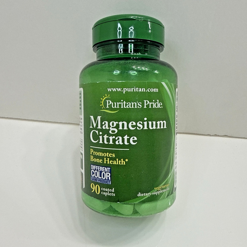 Puritan’s Pride Magnesium Citrate – 200 mg – 90 coated caplets – EXP 02/28