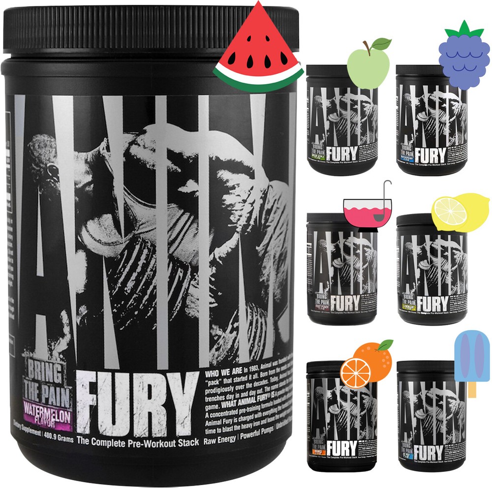 Universal Nutrition Animal Fury Powder, 30 Servings, BCAAs & Energy Supplement