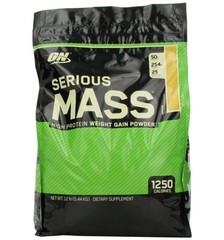 OPTIMUM NUTRITION SERIOUS MASS Gainer Protein Creatine Amino Acid Banana 12lbs