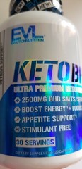 Evlution Nutrition – KETO BHB – 30 Serv/120 Capsules – 2500mg BHB – Exp 10/2024