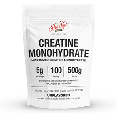 HEARTHY FOODS Creatine Monohydrate Micronized Powder 500G – 100 Servings, 5000mg