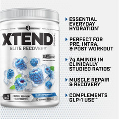 XTEND Original BCAA Powder, Blue Raspberry Ice, 30 Servings