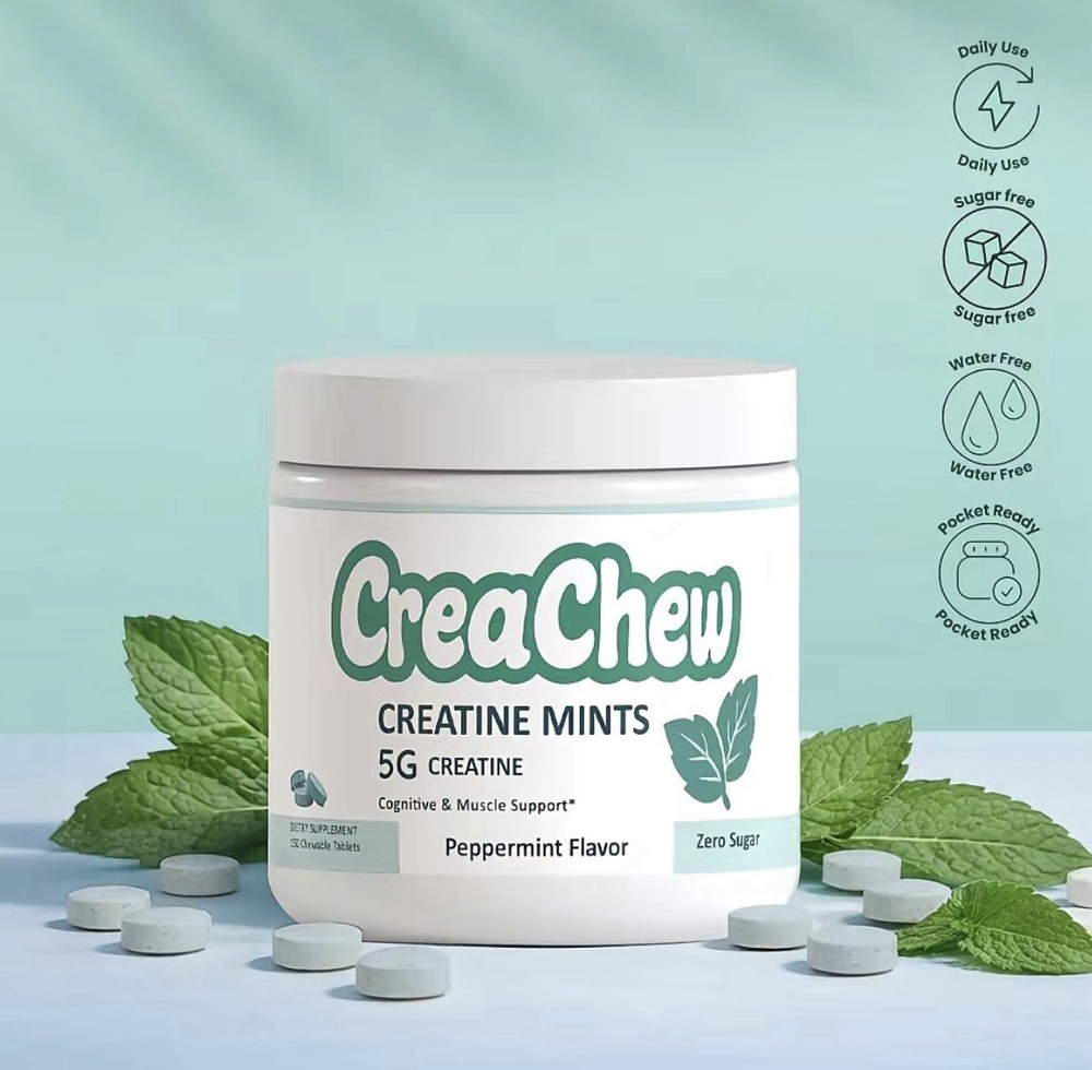 CreaChew Creatine Mints Peppermint 5g Creatine 150 Count