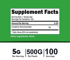 Creatine Monohydrate 500g (18OZ) , Micronized Pure Powder 100Serving