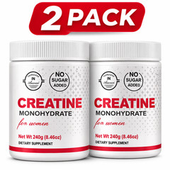 2 Pack Creatine Monohydrate for Women Powder 240g Muscle Energy Strength Gym Sup