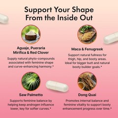 Natural Curve Gainer – Booty Enhancement Pills for Healthy Weight Gain, 60 Count