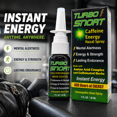 6 Pack Turbo Snort Caffeine Energy Nasal Spray for Alertness Memory Focus