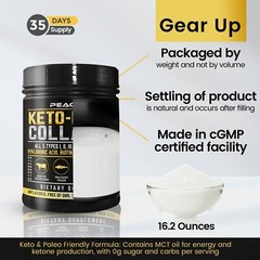 4 pack Keto Collagen Powder 5 Type Bone Broth Hyaluronic Acid MCT Vitamin DK