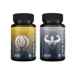 Power Build & Natural Omega 3 Fitness Combo Pack (60 Cap X 2) Shatavari Flaxseed