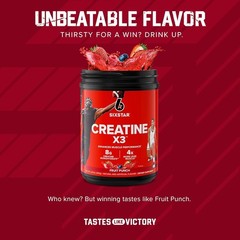 Six Star Creatine Monohydrate Powder, X3 (Fruit Punch) – Flavored Creatine HCl P