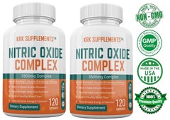 2 Bottles Nitric Oxide Complex 3500mg L-Arginine AAKG Muscle Pump Growth Pills