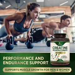 Creatine Monohydrate 3000mg Per Serving – Micronized 120 Count (Pack of 1)
