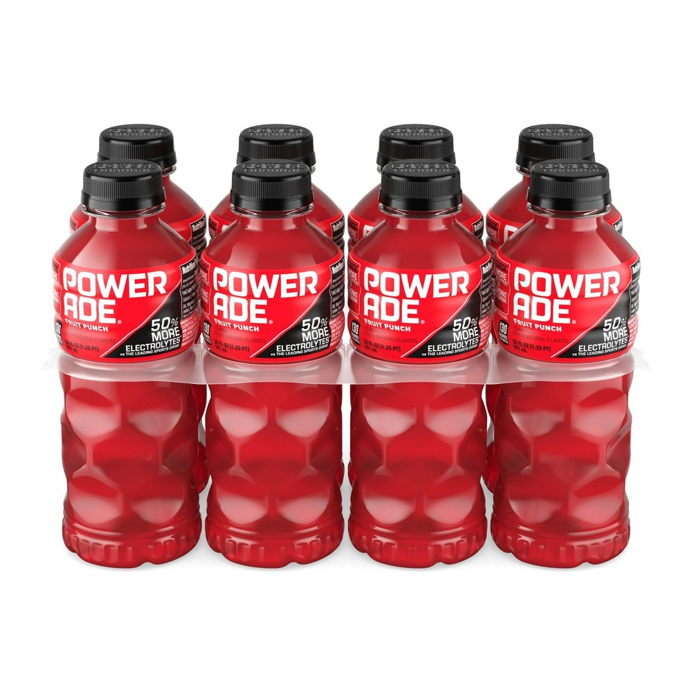 POWERADE Fruit Punch Electrolyte Sports Drink, 20 fl oz, 8 Pack Bottles