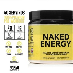 NAKED Energy – Pure Pre Workout Powder for Men 8.2 Ounce (Pack of 1), Yellow