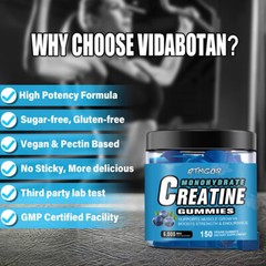 Creatine Monohydrate 5g Gummies with Vitamin B12 & L-Taurine- 120 Gummies