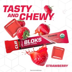 CLIF BLOKS – Strawberry Flavor – Energy 18 Count (Pack of 1),