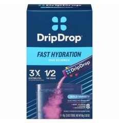 DripDrop Hydration Bold Electrolyte Watermelon Berry Lemon Orange Drink Mix, 8ct
