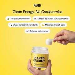 NAKED Energy – Pure Pre Workout Powder for Men 8.2 Ounce (Pack of 1), Yellow