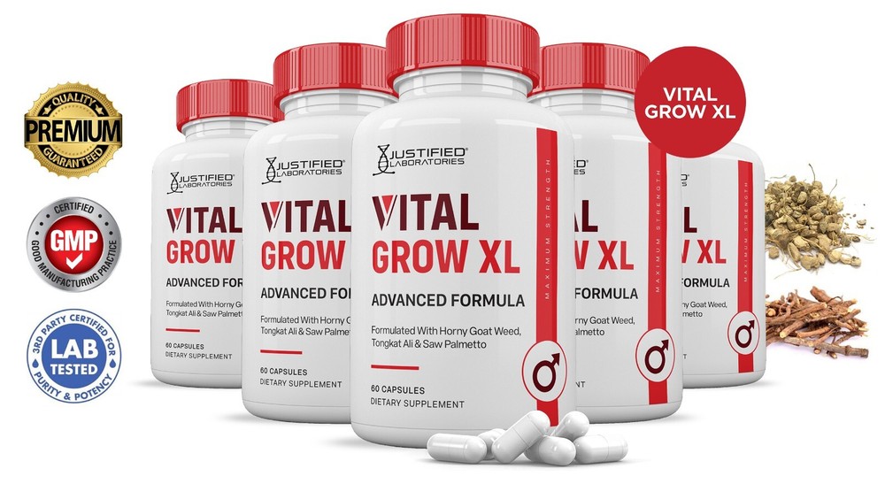 VItal Grow XL for Men Advanced Formula 1484MG Pills Vitamin Supplement 5 Pack