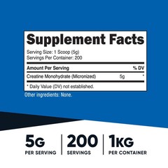 Nutricost Creatine Monohydrate Powder 1KG – Pure Powder, Gluten Free, Non-GMO