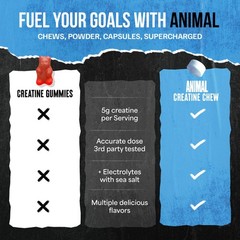 Animal Creatine Chews – Enhanced 120 Count (Pack of 1), No Color