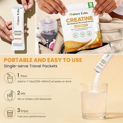 Creatine Monohydrate Micronized Powder – 10 Single-Serve Travel Packs 5g – Clean
